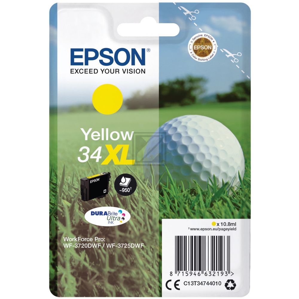 Original Epson C13T34744010 / 34XL Tinte gelb